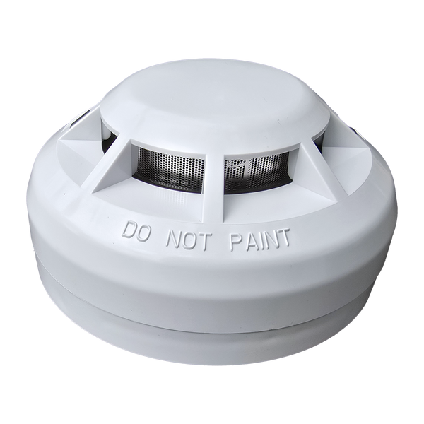 White circular smoke detector with vent openings and the words 'DO NOT PAINT' embossed on the rim.